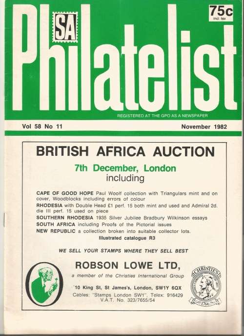 SA Philatelist Magazine-Nov-1982-Vol 58 No11-Pg341-368(Magazine was Folded in Half)