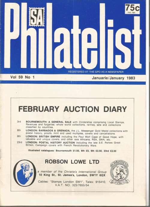 SA Philatelist Magazine-Jan-1983-Vol 59 No1-Pg1-28(Magazine was Folded in Half)