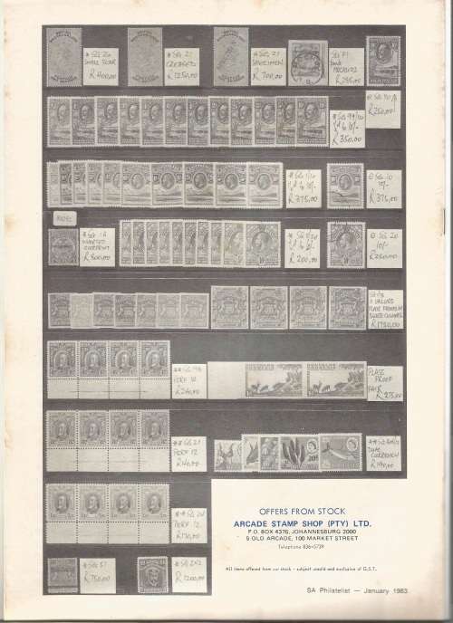 SA Philatelist Magazine-Jan-1983-Vol 59 No1-Pg1-28(Magazine was Folded in Half)