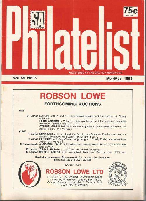 SA Philatelist Magazine-May-1983-Vol 59 No5-Pg117-148(Magazine was Folded in Half)