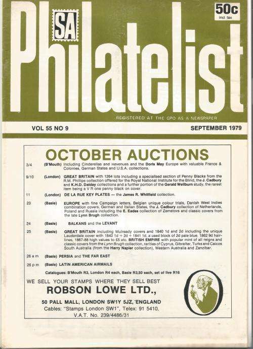 SA Philatelist Magazine-Sept-1979-Vol 55 No9-Pg221-248(Magazine was Folded in Half)