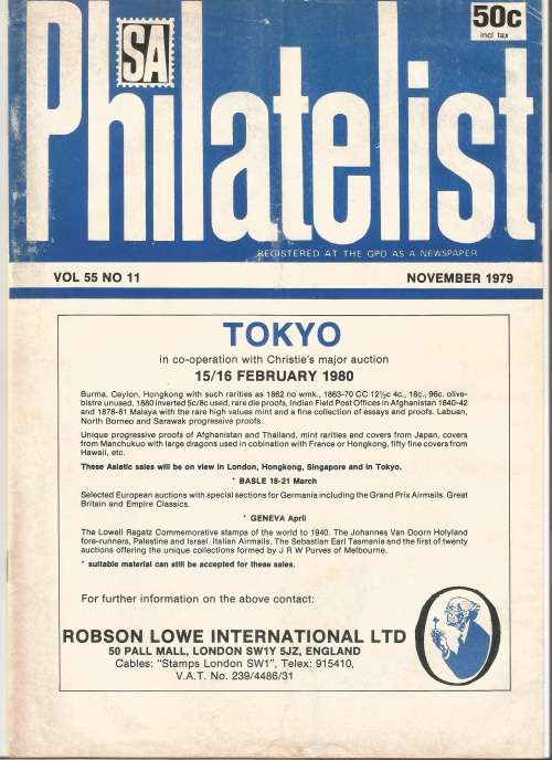SA Philatelist Magazine-Nov-1979-Vol 55 No11-Pg281-308(Magazine was Folded in Half)