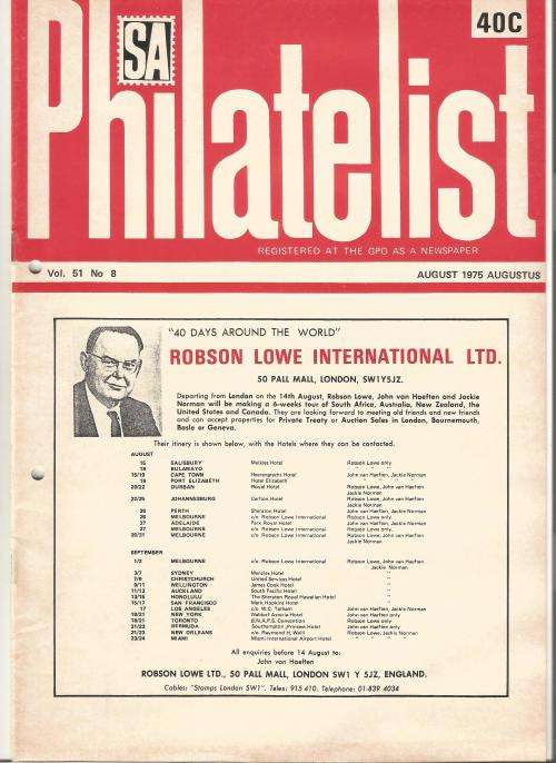 SA Philatelist Magazine-August-1975-Vol 51 No8-Pg189-212(Magazine was Folded in Half)