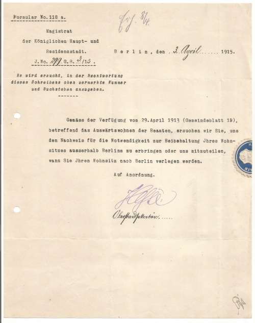 Vintage-Collectable-History-Private-Document-1915-Berlin