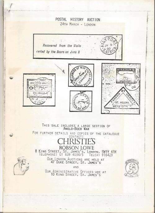 Reference Material-Philately-Anglo Boer War-Postal History Auction-13xPages-ENG-Photocopies