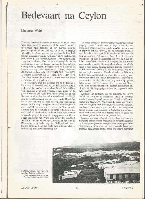 Reference Material-Philately-Anglo Boer War-Bedevaart na Ceylon-9xPages-AFR-Photocopies