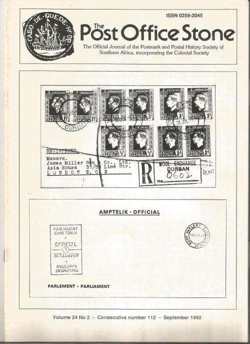 The Post Office Stone Magazine-September 1992-Volume 24- No2-Pg1-20