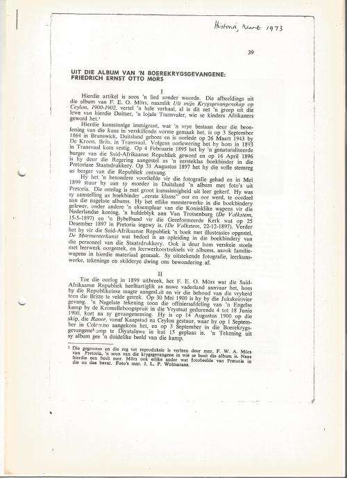 Reference Material-Philately-Anglo Boer War-Album van n Boerekrygsgevangene -6xPages-AFR-Photocopies