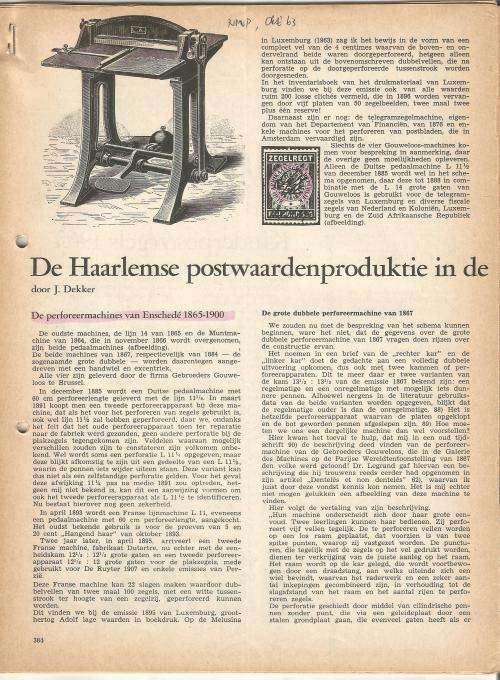 Reference Material-Philately-De Haarlemse Postwaardenproduktie-23xPages-Photocopies