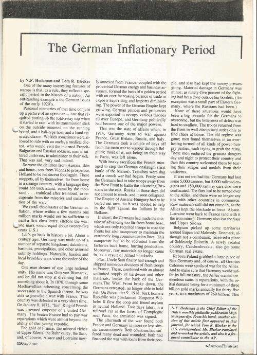 Reference Material-Philately-The German Inflationary Period-8xPages-Eng-Photocopies