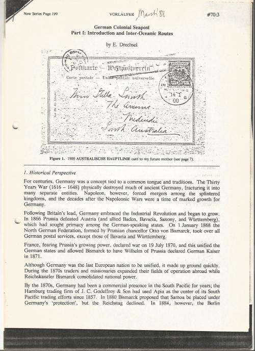 Reference Material-Philately-German Colonial Seapost- 9xPages-Photocopies