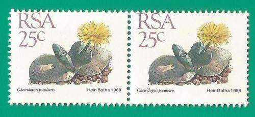 RSA-Stamps-MNH-1988-25c-5th Definitive Issue-Thematic-Flora-Succulents Perf Shifted down