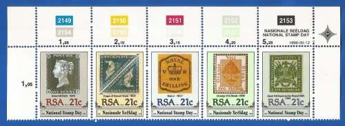 RSA-Stamps-MNH-1990-SACC 726-National Stamp Day-Thematic-Symbol-Stamps