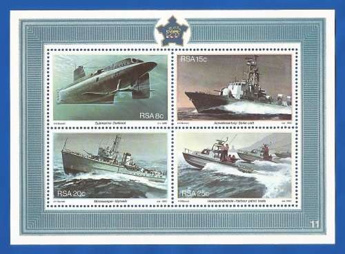 RSA-1982-MNH-M/S-No11- SACC514-Anniversary of Simonstown- Thematic-Navy-Boats