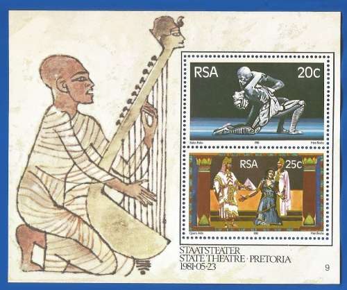 RSA-1981-MNH-M/S-No9- SACC496-State Theatre Pretoria- Thematic-Art-State Theatre