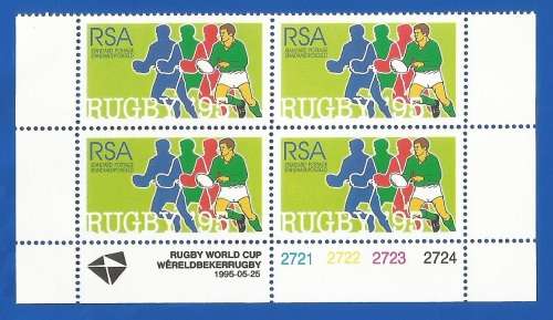 RSA-1995-MNH-Control Block-SACC897-Rugby Worldcup Tournament 1995-Thematic-Sport-Rugby
