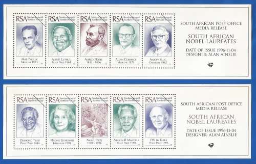 RSA-1996-Media Release-South African Nobel Laureates-Thematic-Famous People