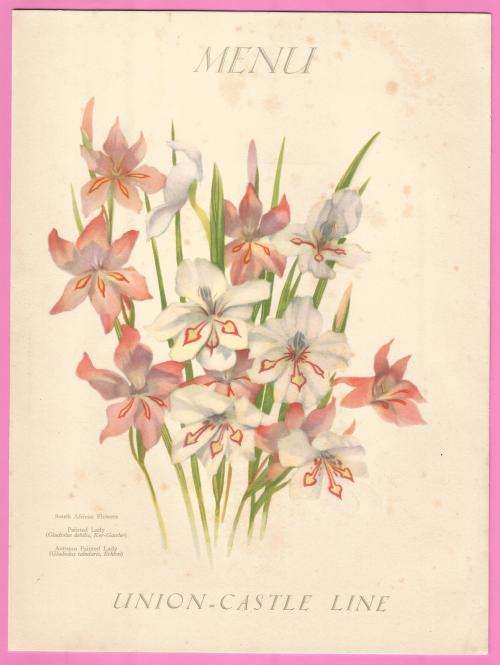 Vintage-Menu-29th May 1937-Union Castle Line-R.M.M.V. Carnarvon Castle