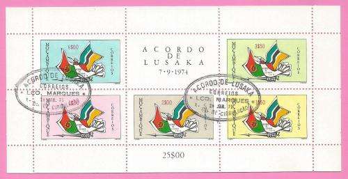 Mozambique 1975 Implementation of Lusaka Agreement -M/S-Used- Hinged-Thematic-Symbol