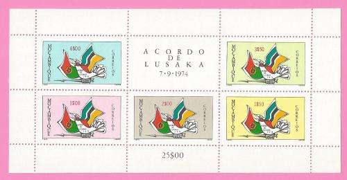 Mozambique 1975 Implementation of Lusaka Agreement-M/S-MNH-Thematic-Symbol- (Crease Noted in Corner)