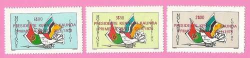 Mozambique 1976 President Kaunda`s First Visit to Mozambique -MNH-Overprint-Thematic-Symbol