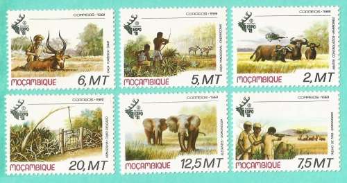 Mozambique 1981 World Hunting Exhibition, Plovdiv -MNH-Thematic-Fauna-Wild Life-Hunting