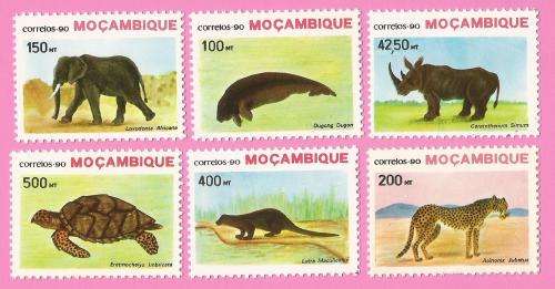 Mozambique 1990 Endangered Animals -MNH-Thematic-Fauna-Wild Life