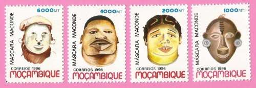 Mozambique 1996 Local Masks -MNH-Thematic-Art-Craft-Traditional Masks