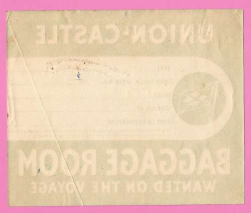 Vintage-Union Castle-BAGGAGE ROOM-Wanted on The Voyage-Label Ephemera