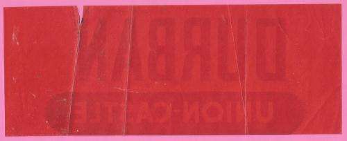 Vintage-Union Castle-DURBAN-Label-Please Take Note that the label is Cut. Ephemera