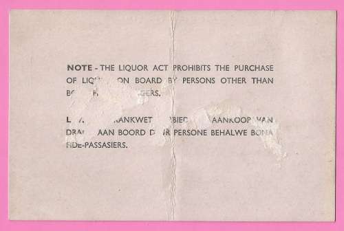 Vintage-Union Castle Line-Durban Castle-3 Sep 1959-Pass Ephemera