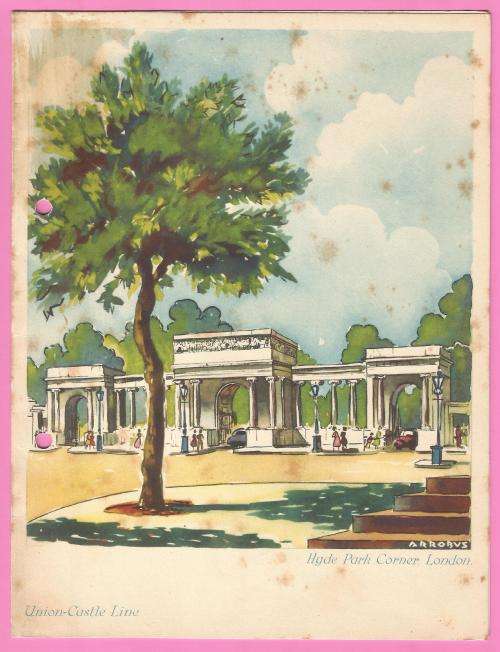 Vintage-Menu-Friday 4th October-1957-Union Castle Line-R.M.M.V. Winchester Castle-Toning Noted