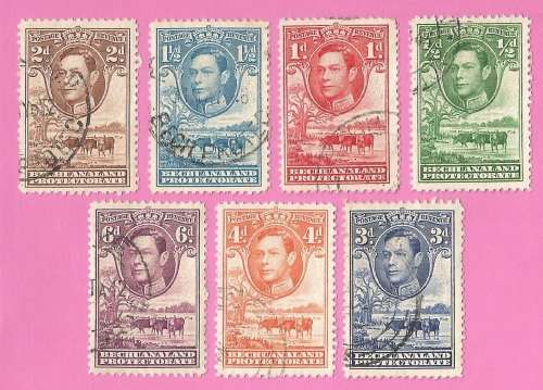 Bechuanaland Protectorate-Used-1938-SACC113-119-Postage-Revenue Issue KGVI-Thematic-Famous Person