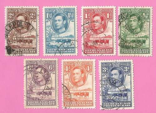 Bechuanaland Protectorate-Used-1938-SACC113-119-Postage-Revenue Issue KGVI-Thematic-Famous Person