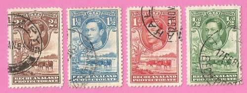 Bechuanaland Protectorate-Used-1938-SACC113-116-Postage-Revenue Issue KGVI-Thematic-Famous Person