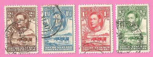 Bechuanaland Protectorate-Used-1938-SACC113-116-Postage-Revenue Issue KGVI-Thematic-Famous Person