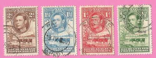 Bechuanaland Protectorate-Used-1938-SACC113-116-Postage-Revenue Issue KGVI-Thematic-Famous Person