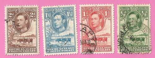 Bechuanaland Protectorate-Used-1938-SACC113-116-Postage-Revenue Issue KGVI-Thematic-Famous Person