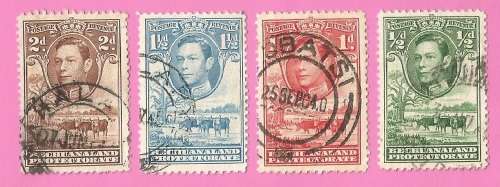 Bechuanaland Protectorate-Used-1938-SACC113-116-Postage-Revenue Issue KGVI-Thematic-Famous Person