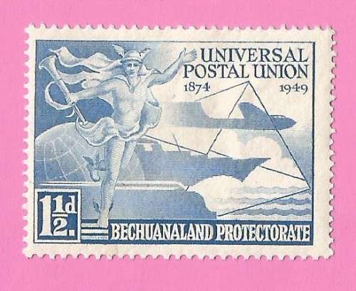 Bechuanaland Protectorate-Used-1949-SACC133-75th Anniversary of U.P.U.-Thematic-Symbol