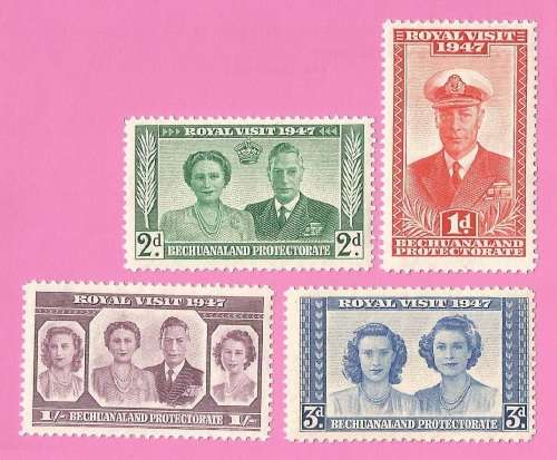 Bechuanaland Protectorate-MM-1947-SACC127-130-Royal Visit-Thematic-Famous People