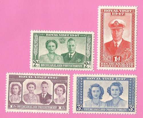 Bechuanaland Protectorate-MM-1947-SACC127-130-Royal Visit-Thematic-Famous People