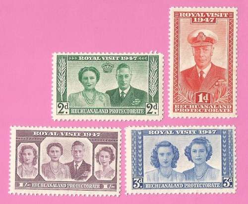 Bechuanaland Protectorate-MM-1947-SACC127-130-Royal Visit-Thematic-Famous People