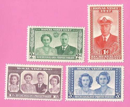 Bechuanaland Protectorate-MM-1947-SACC127-130-Royal Visit-Thematic-Famous People