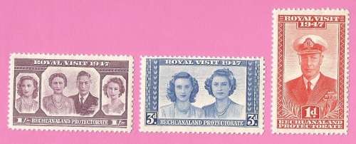 Bechuanaland Protectorate-MNH-1947-SACC127/129/130-Royal Visit-Thematic-Famous People