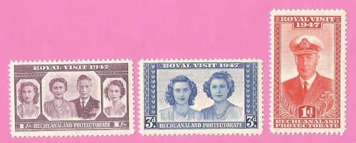Bechuanaland Protectorate-MNH-1947-SACC127/129/130-Royal Visit-Thematic-Famous People