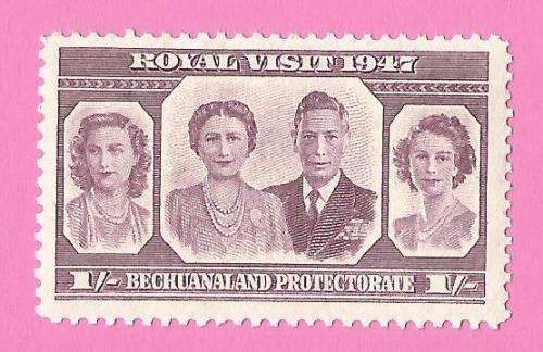 Bechuanaland Protectorate-MM-1947-SACC130-Royal Visit-Thematic-Famous People