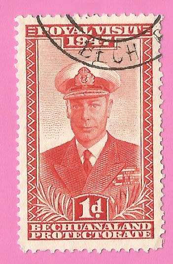 Bechuanaland Protectorate-Used-1947-SACC127-Royal Visit-Thematic-Famous Person