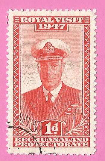 Bechuanaland Protectorate-Used-1947-SACC127-Royal Visit-Thematic-Famous Person