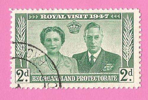 Bechuanaland Protectorate-Used-1947-SACC128-Royal Visit-Thematic-Famous People